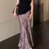 Latest Trendy Animal Print Satin A-Line Skirts